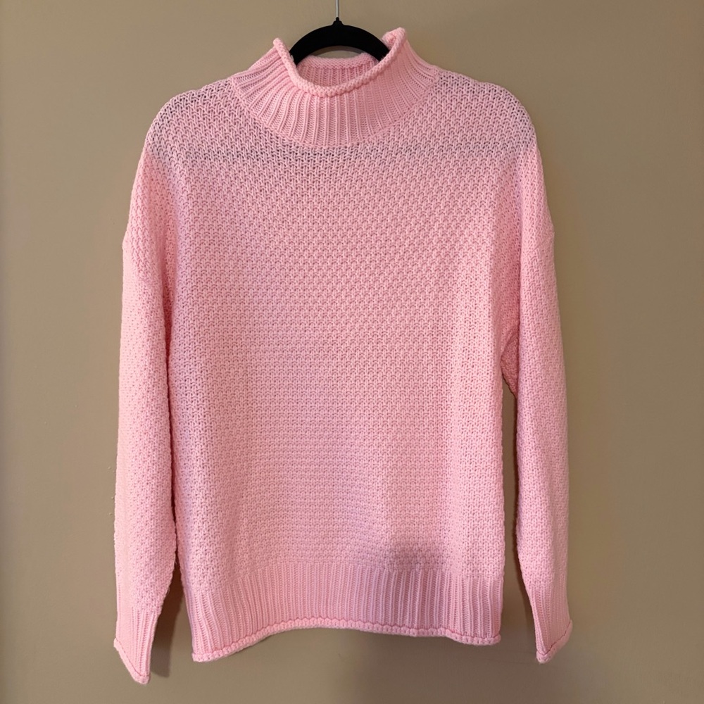 Elegant Pink Cowl Neck Sweater